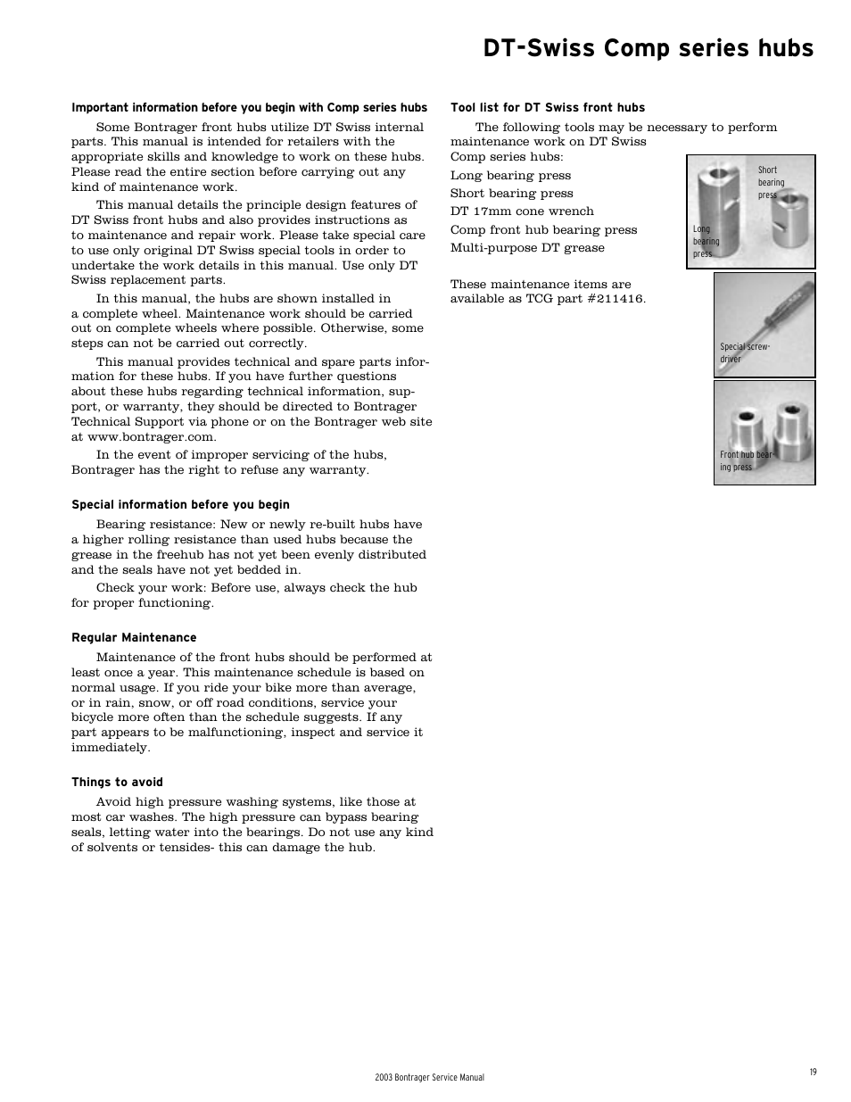 Dt-swiss comp series hubs | Bontrager 231793 User Manual | Page 18 / 30