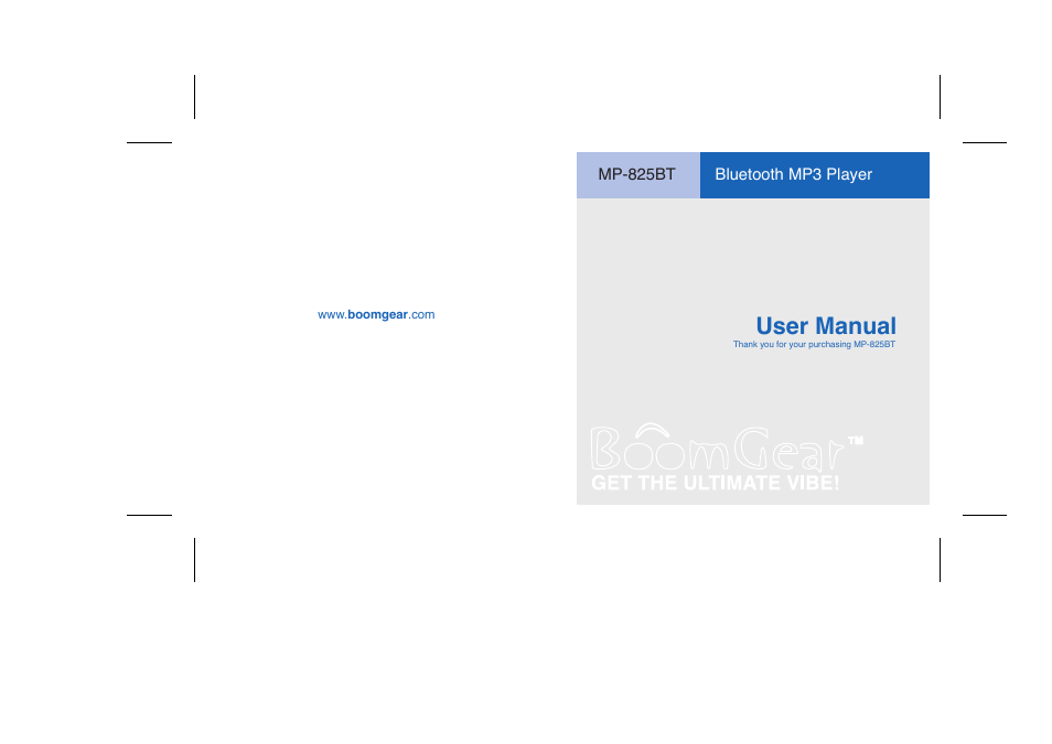 BoomGear MP-825BT User Manual | 31 pages
