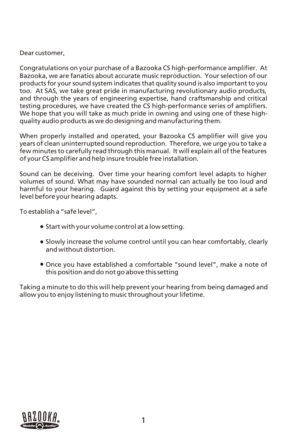 Bazooka CSA50.4 User Manual | Page 2 / 20