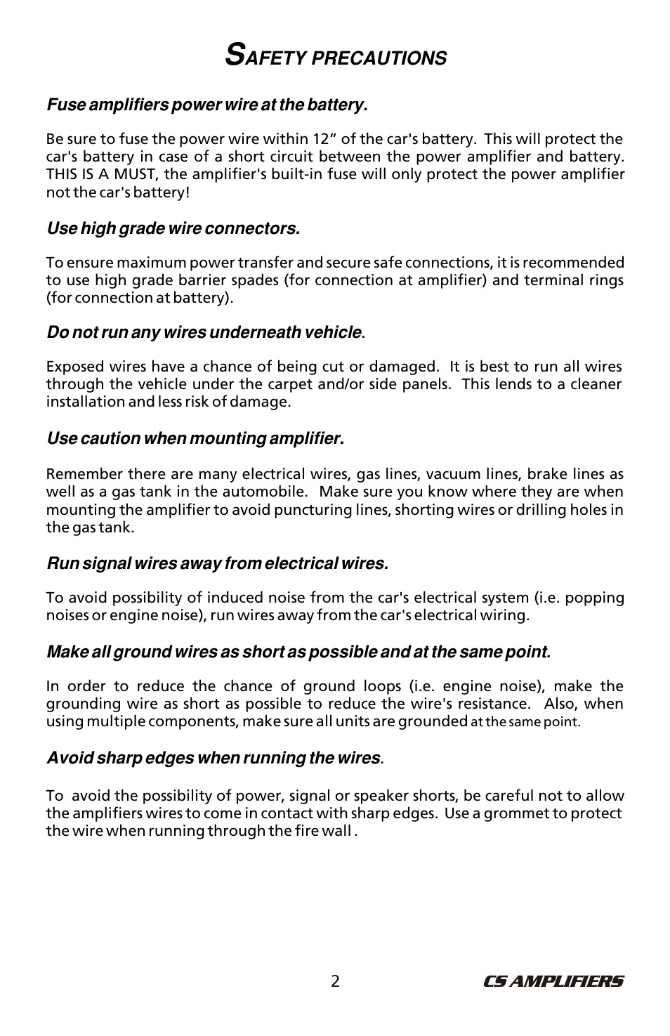Bazooka CSA50.4 User Manual | Page 3 / 20