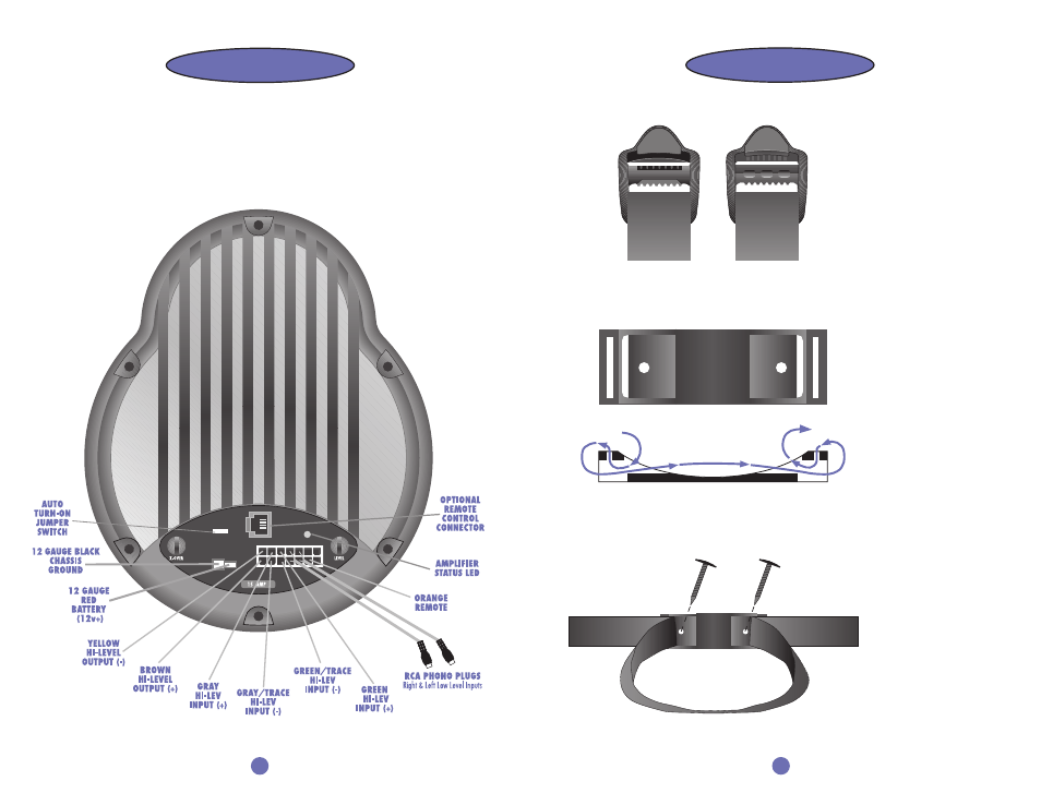 Mounting the bazooka, Wiring diagram | Bazooka RS8A-hp User Manual | Page 7 / 16