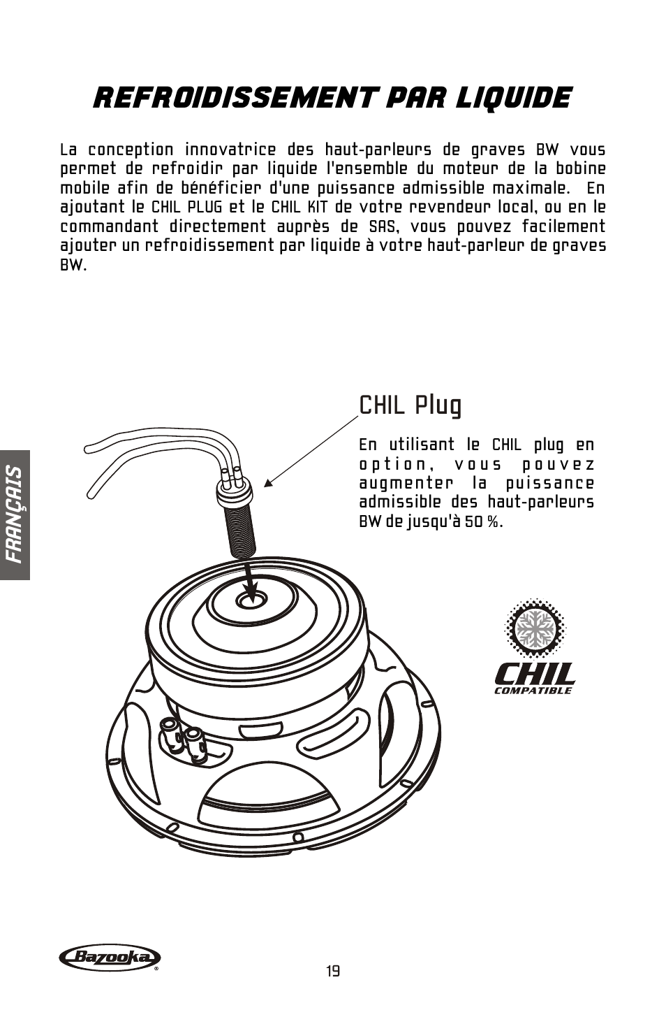 Refroidissement par liquide, Chil plug | Bazooka BW1224 User Manual | Page 20 / 32