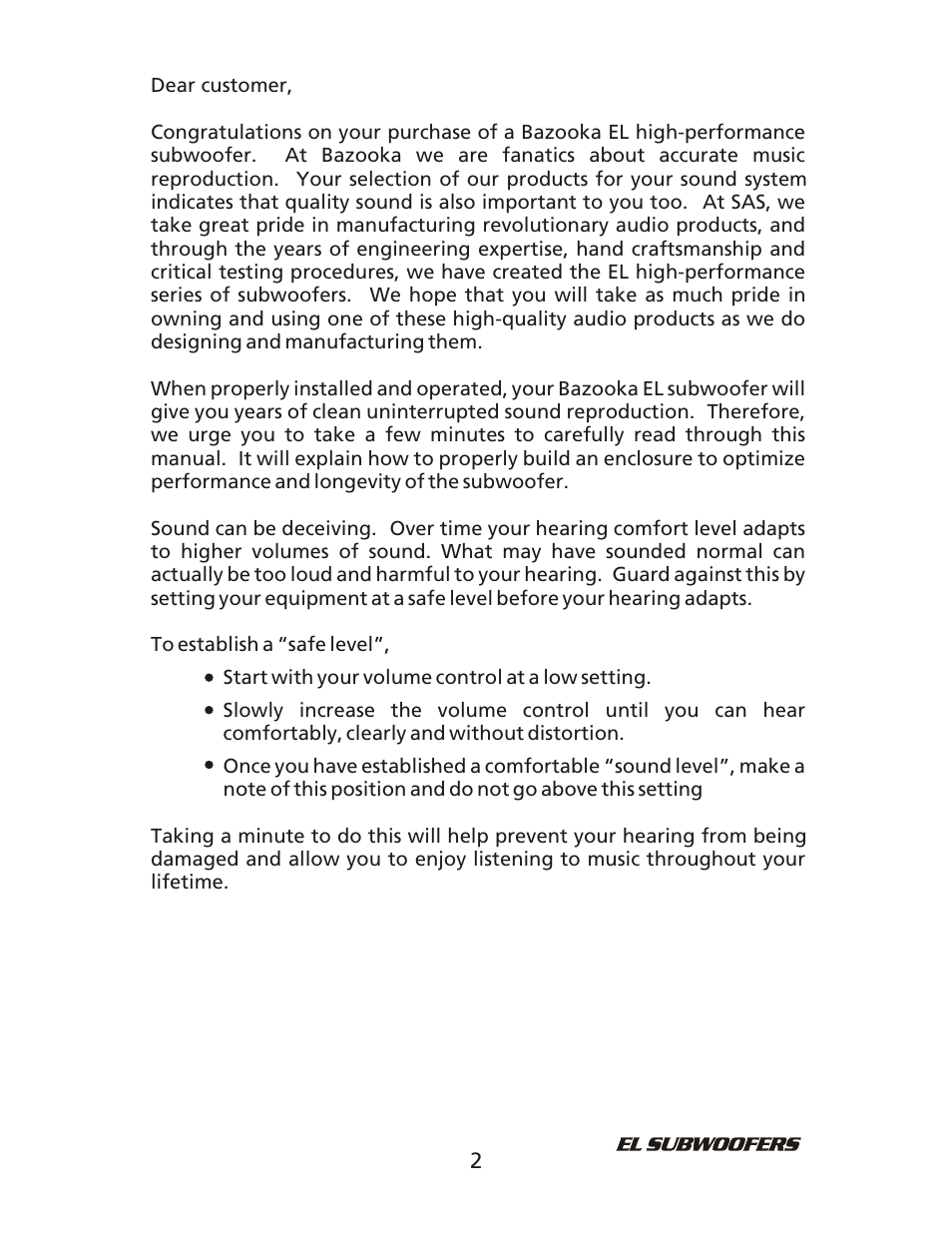 Bazooka EL1204 User Manual | Page 3 / 12