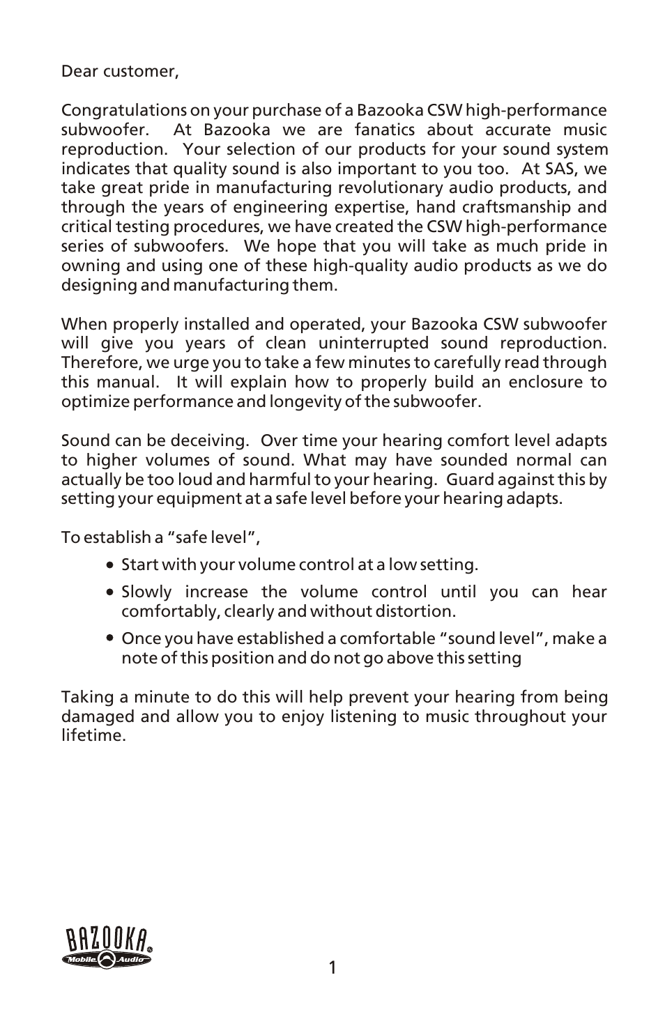 Bazooka CSW1214 User Manual | Page 2 / 8