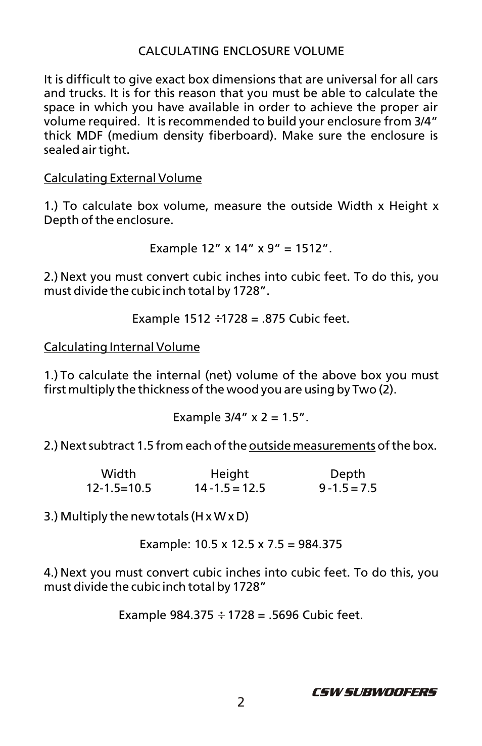 Bazooka CSW1214 User Manual | Page 3 / 8