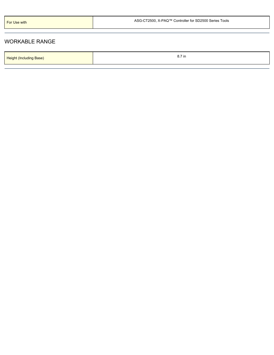 Workable range | ASG Jergens ASG-AC2500-STS3A LED Signal Tower Short User Manual | Page 2 / 2