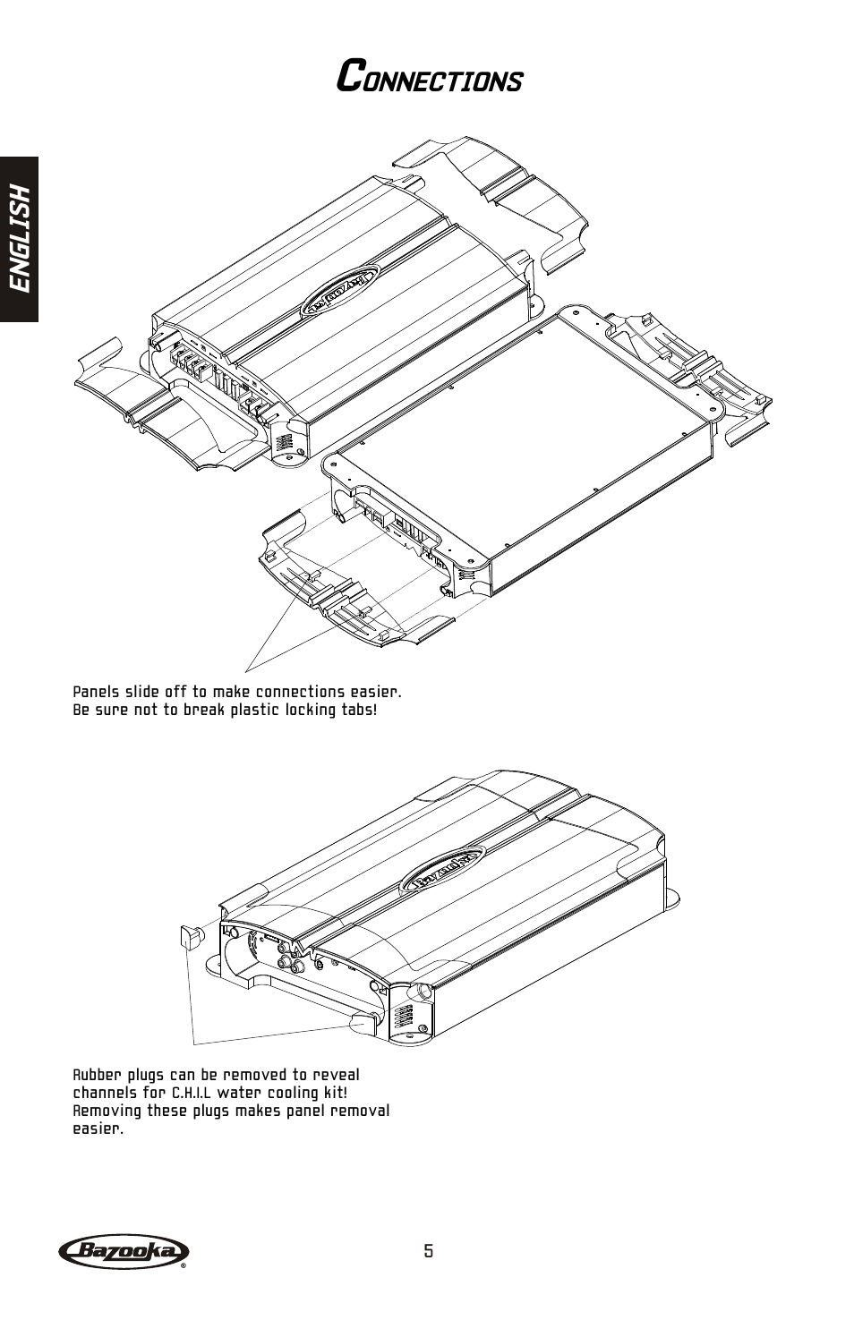 En gl is h, Onnections | Bazooka Mardi Gras Series MGA4150 User Manual | Page 6 / 44