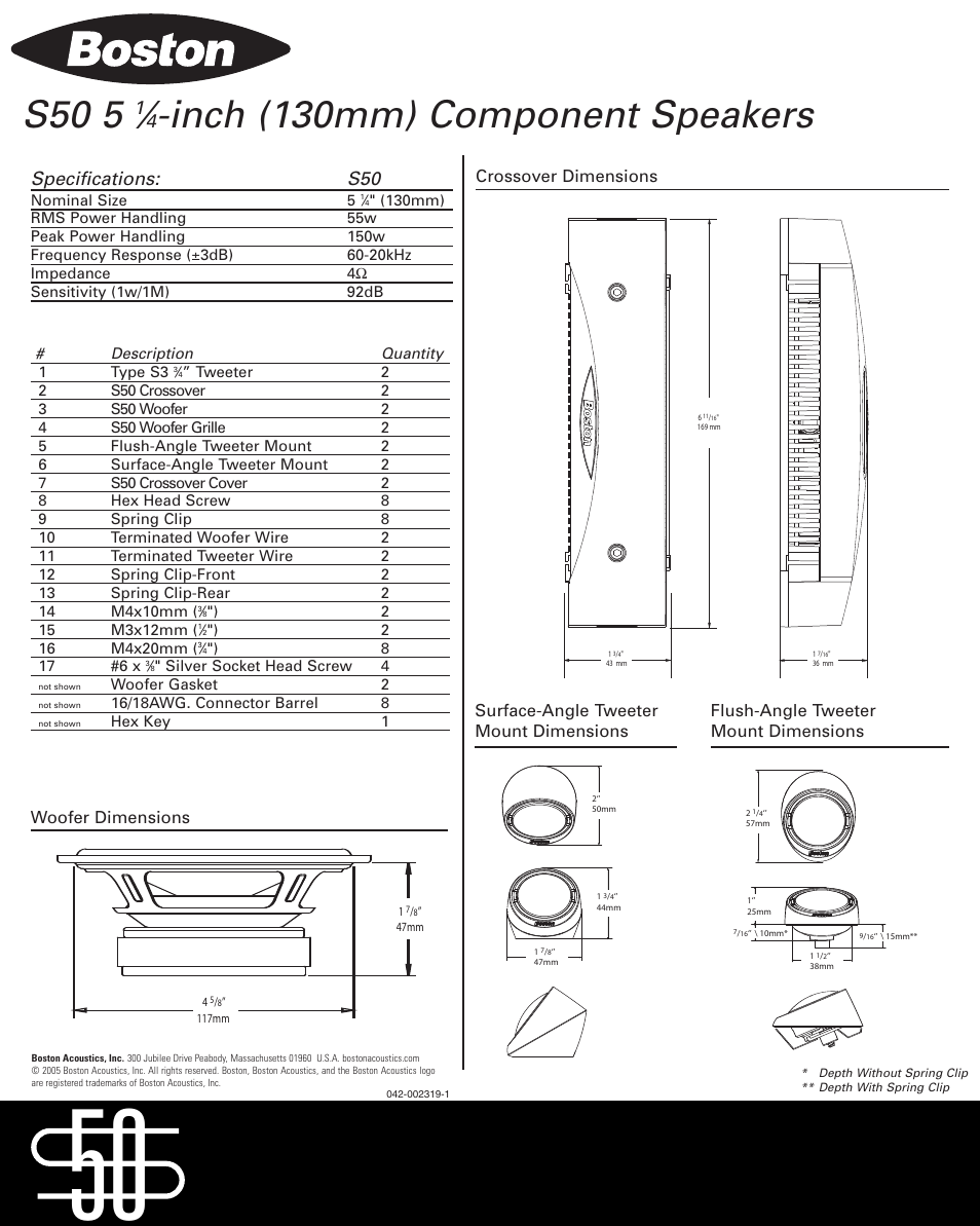 Boston Dynamics S50 User Manual | 2 pages