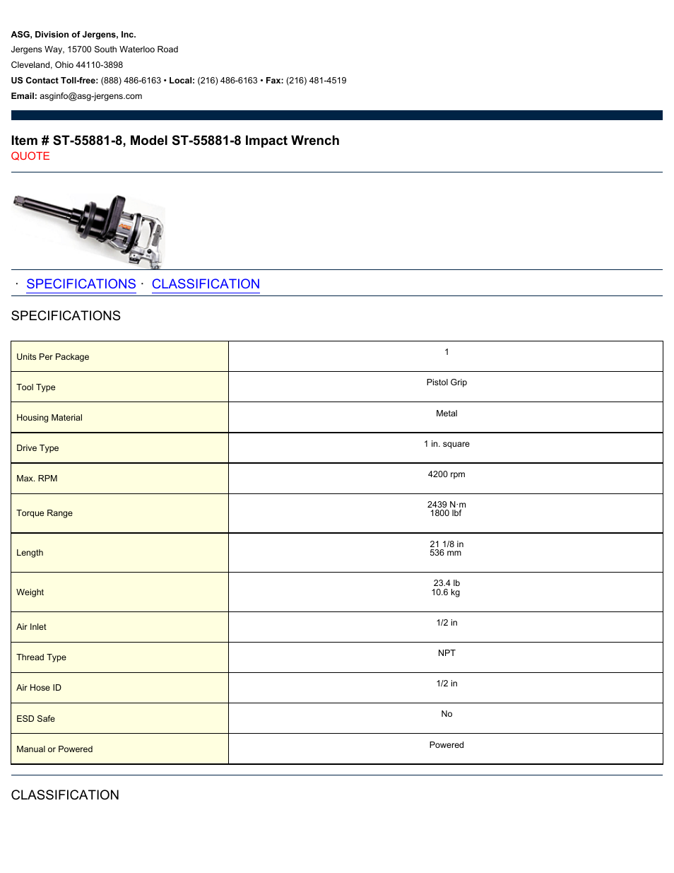 ASG Jergens ST-55881-8 User Manual | 2 pages