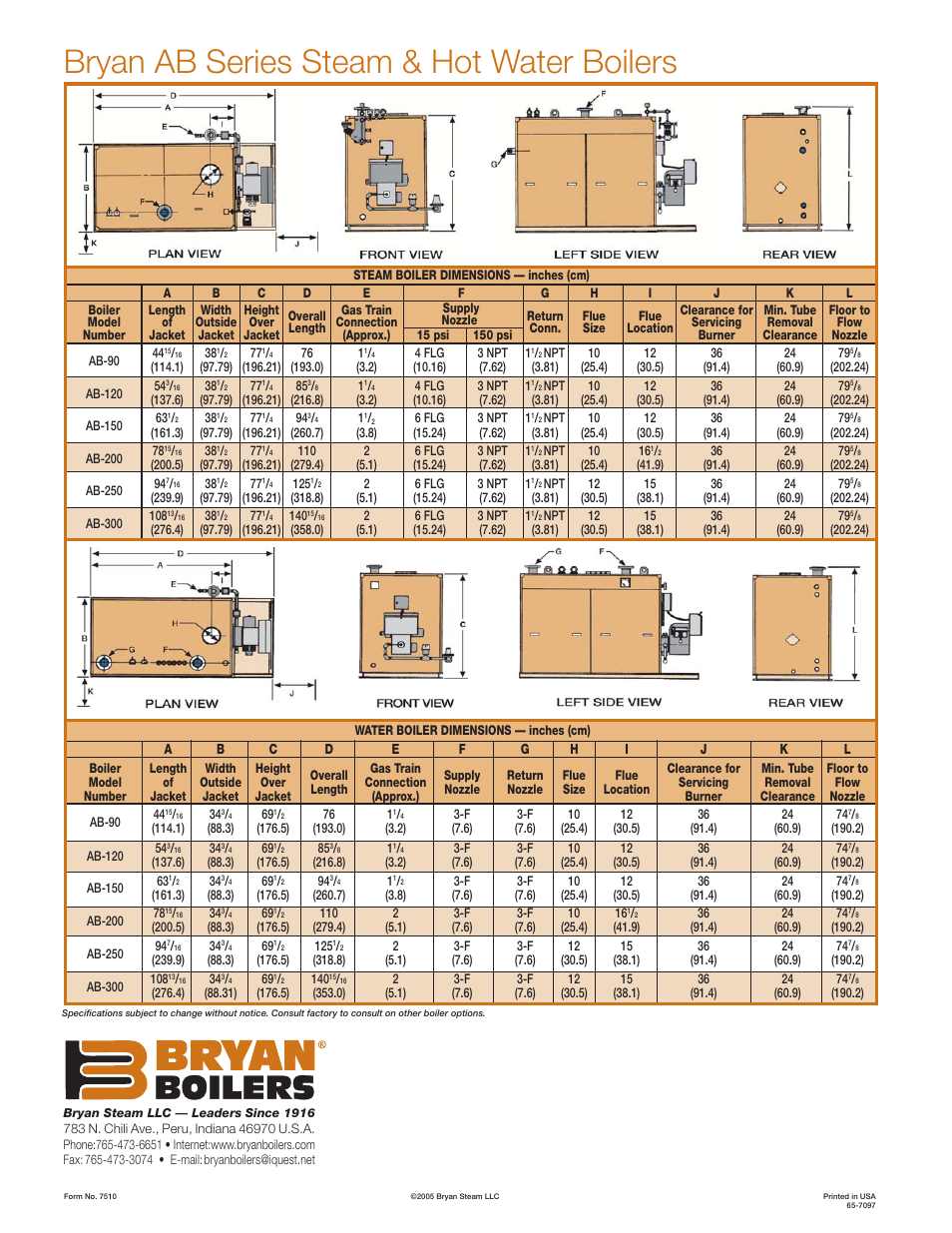 Bryan ab series steam & hot water boilers | Bryan Boilers AB250-S150-FDG User Manual | Page 4 / 4