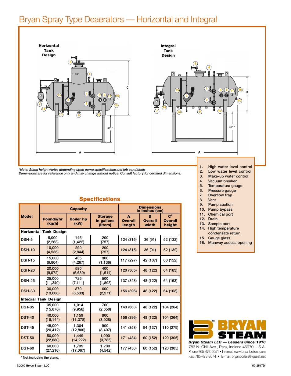 Specifications | Bryan Boilers DST-35 User Manual | Page 2 / 2