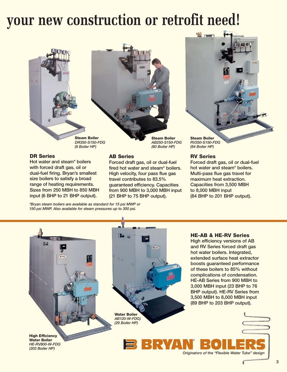 Your new construction or retrofit need | Bryan Boilers Flexible Water Tube Boilers User Manual | Page 3 / 8