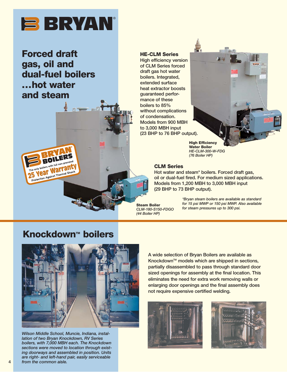 Bryan, Knockdown, Boilers | Bryan Boilers Flexible Water Tube Boilers User Manual | Page 4 / 8