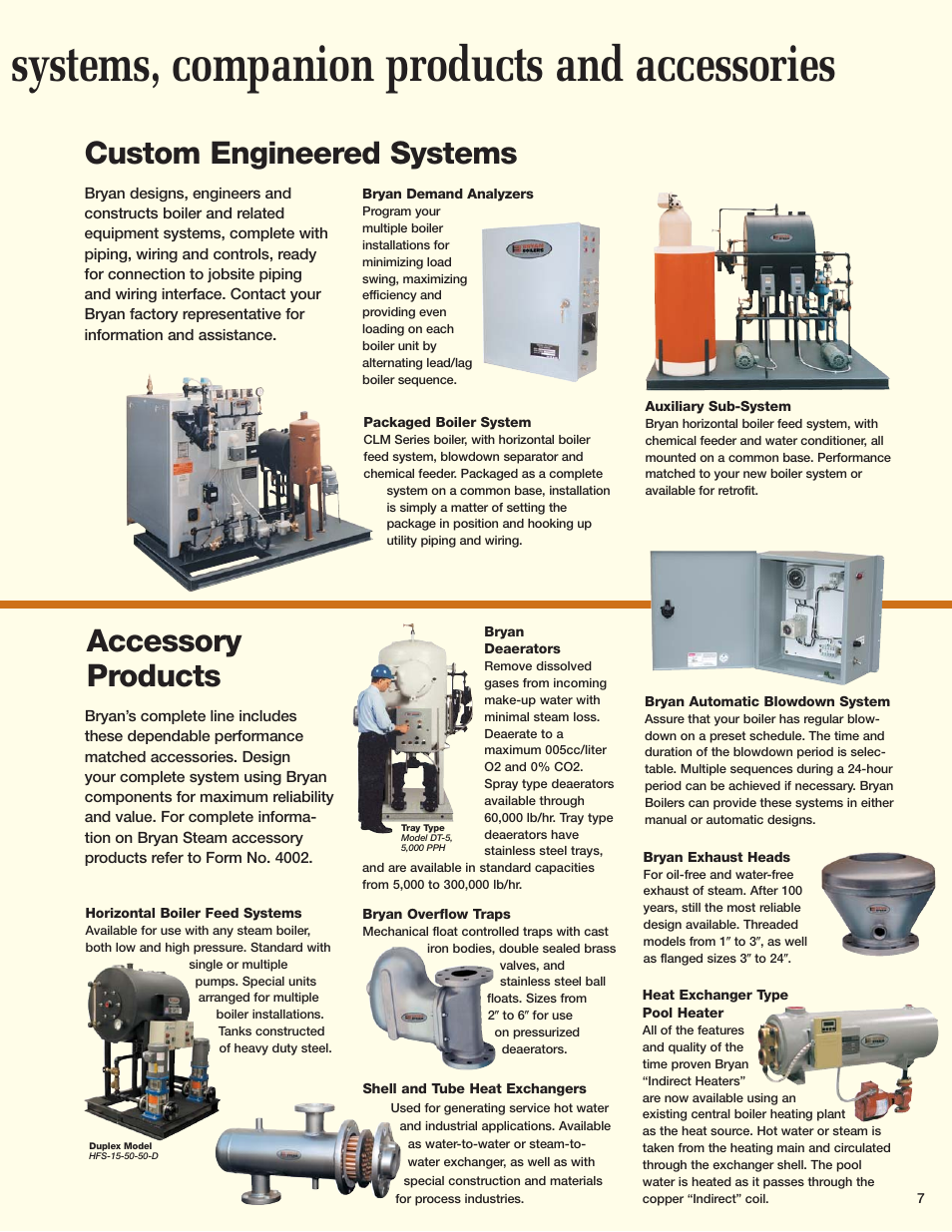 Systems, companion products and accessories, Custom engineered systems accessory products | Bryan Boilers Flexible Water Tube Boilers User Manual | Page 7 / 8