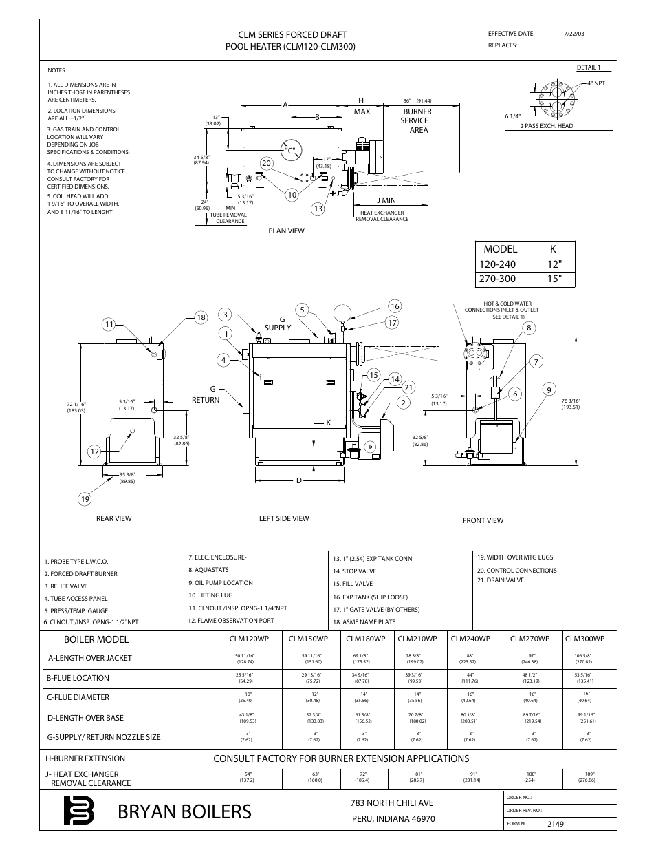 Bryan Boilers CLM300 User Manual | 2 pages