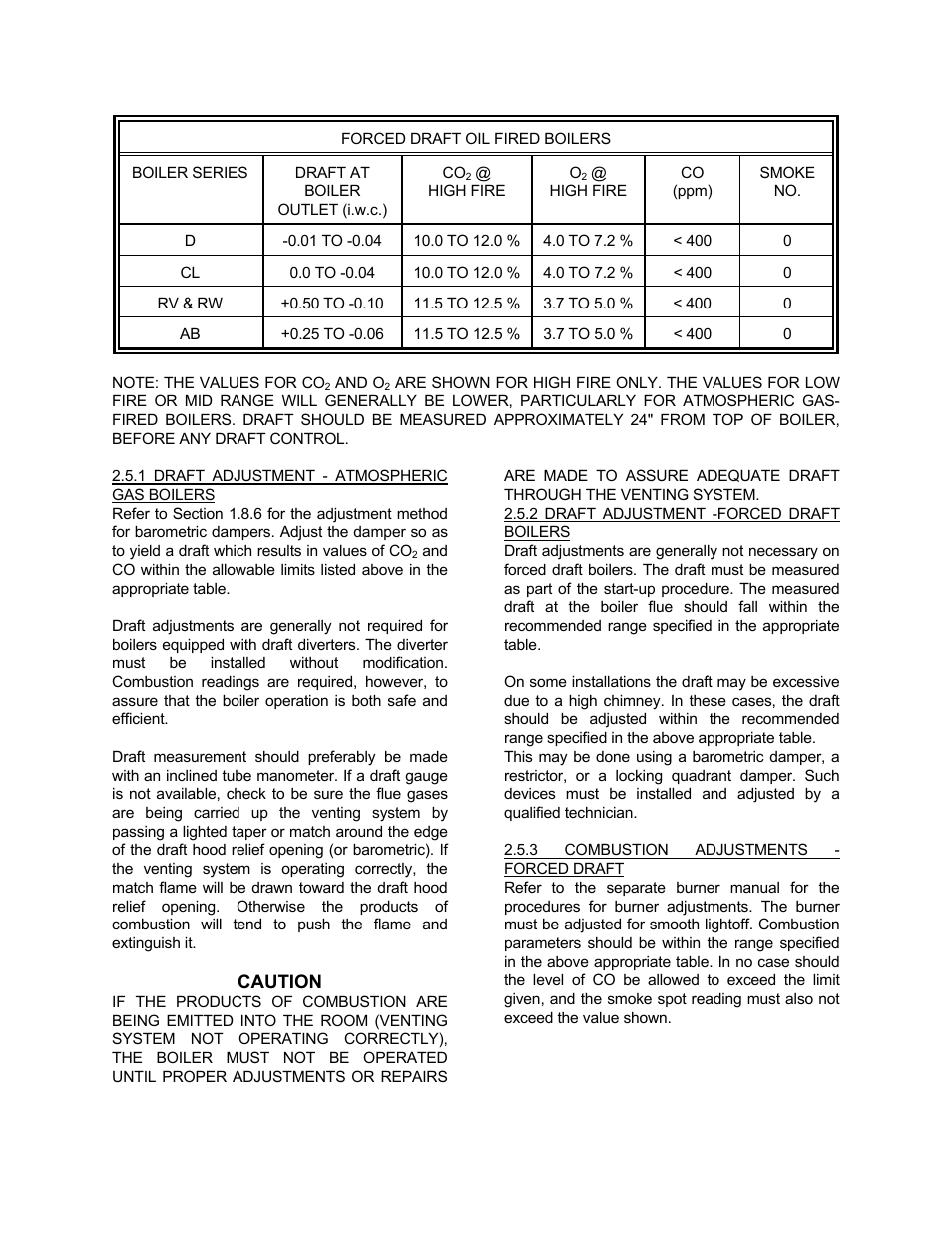 Caution | Bryan Boilers Forced Draft Steam Boilers User Manual | Page 26 / 37