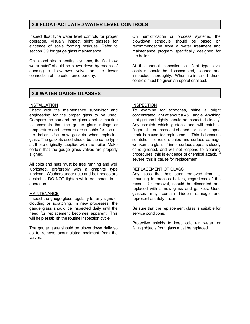 8 float-actuated water level controls, 9 water gauge glasses | Bryan Boilers Forced Draft Steam Boilers User Manual | Page 33 / 37