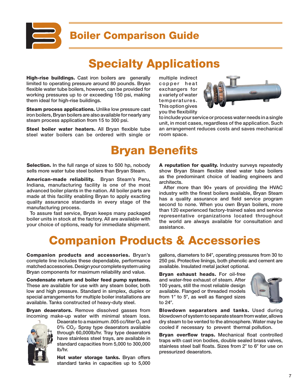 Boiler comparison guide | Bryan Boilers Tube Steel Boilers User Manual | Page 7 / 8