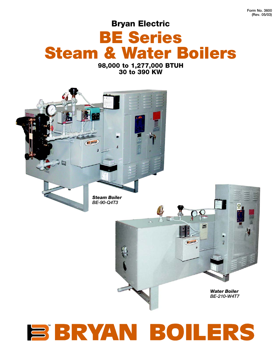 Bryan Boilers BE-90-Q4T3 User Manual | 4 pages