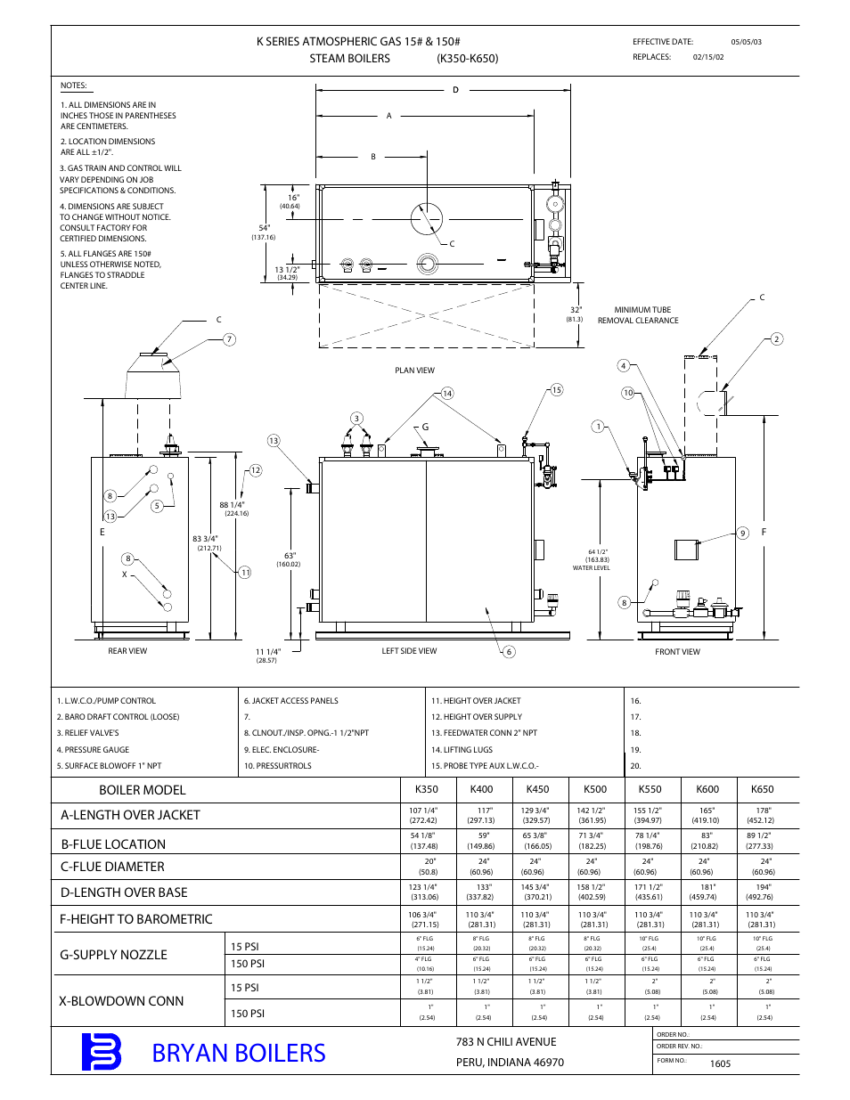 Bryan Boilers K450 User Manual | 2 pages