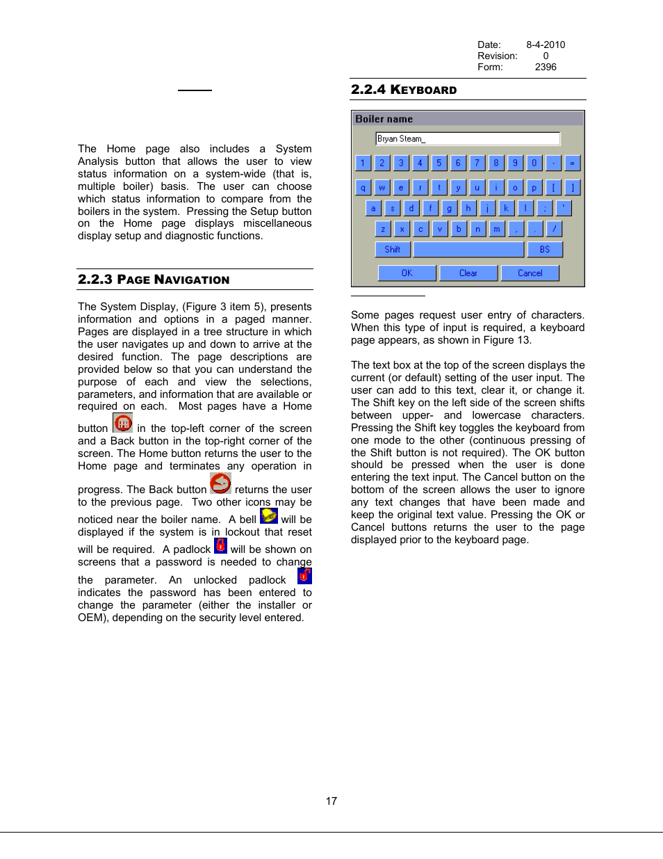 Keyboard, 4 keyboard, Figure 13 keyboard | Bryan Boilers Triple-Flex High Efficiency Boilers & 300 User Manual | Page 23 / 81