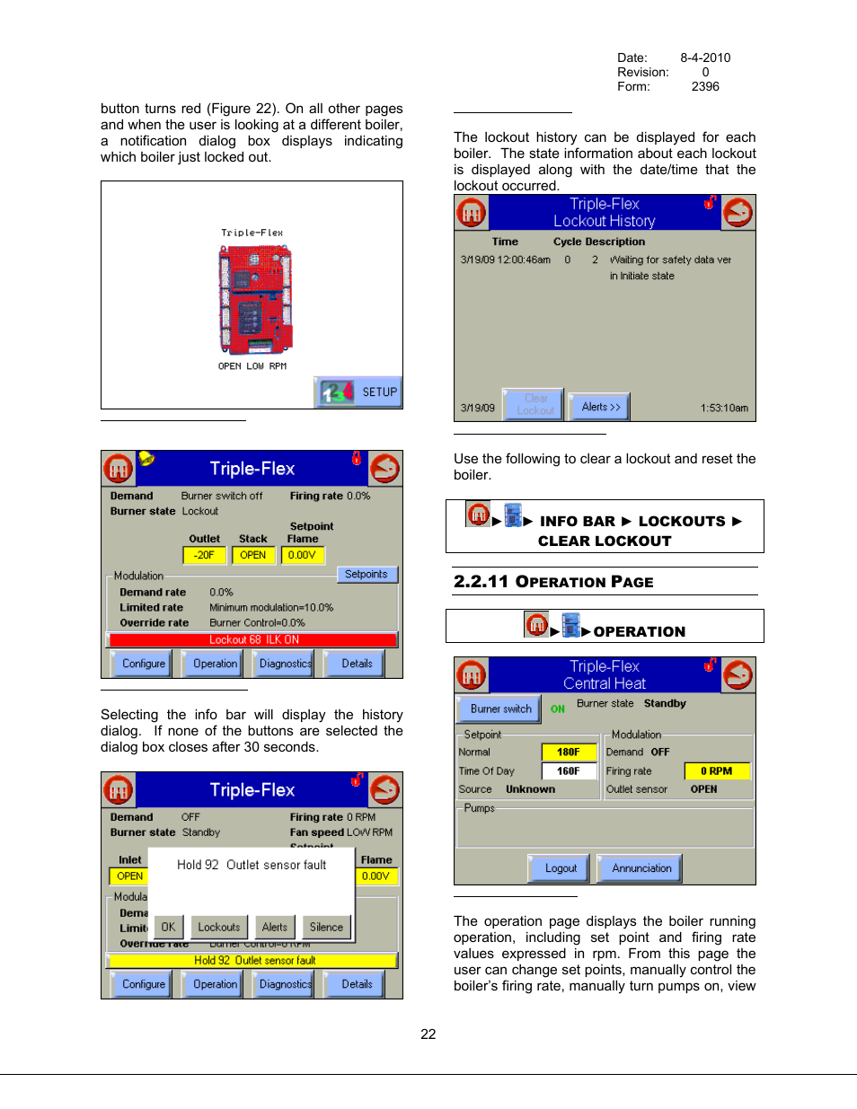 Figure 23 history dialog, 11) provide, E boiler with the fault turns | Bryan Boilers Triple-Flex High Efficiency Boilers & 300 User Manual | Page 28 / 81