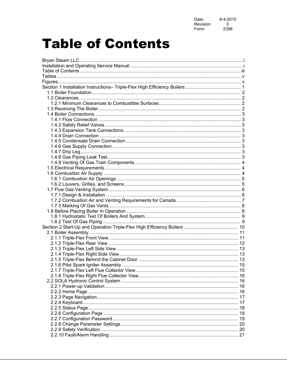Bryan Boilers Triple-Flex High Efficiency Boilers & 300 User Manual | Page 3 / 81