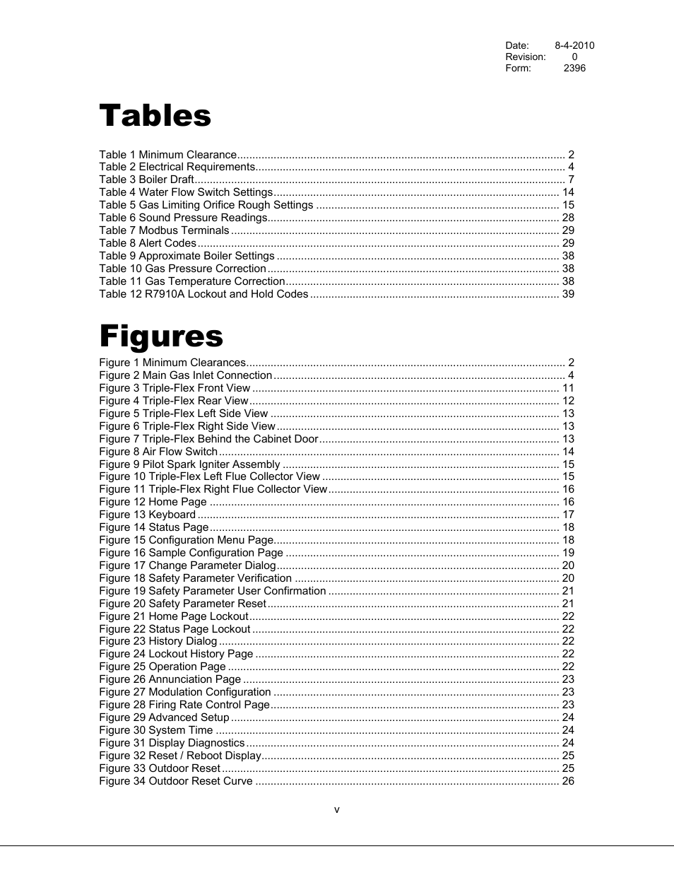 Tables, Figures | Bryan Boilers Triple-Flex High Efficiency Boilers & 300 User Manual | Page 5 / 81