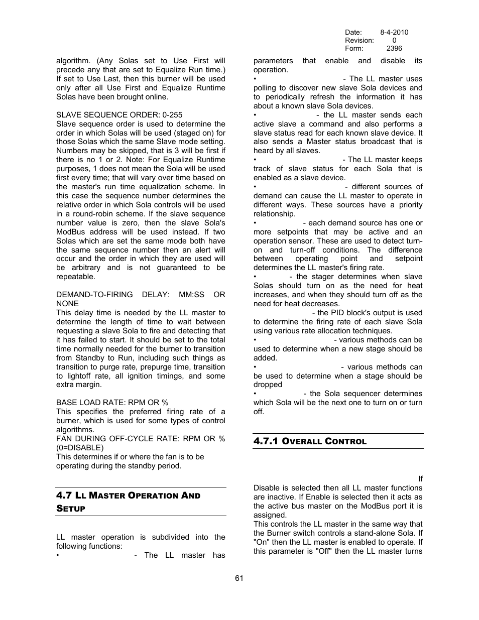 Ll master operation and setup, Overall control, 7 ll master operation and setup | 1 overall control | Bryan Boilers Triple-Flex High Efficiency Boilers & 300 User Manual | Page 67 / 81