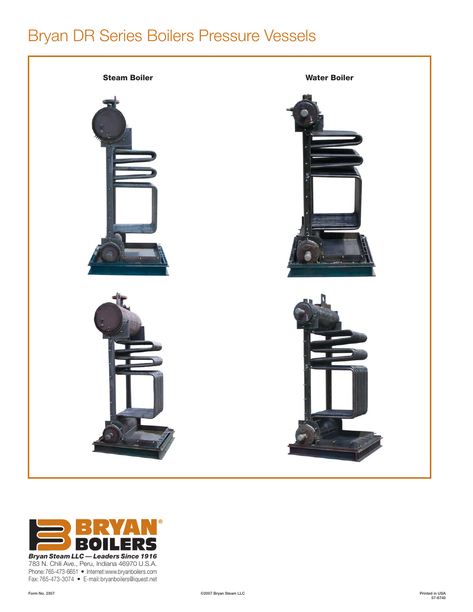 Bryan dr series boilers pressure vessels | Bryan Boilers Bryan DR Series User Manual | Page 2 / 2