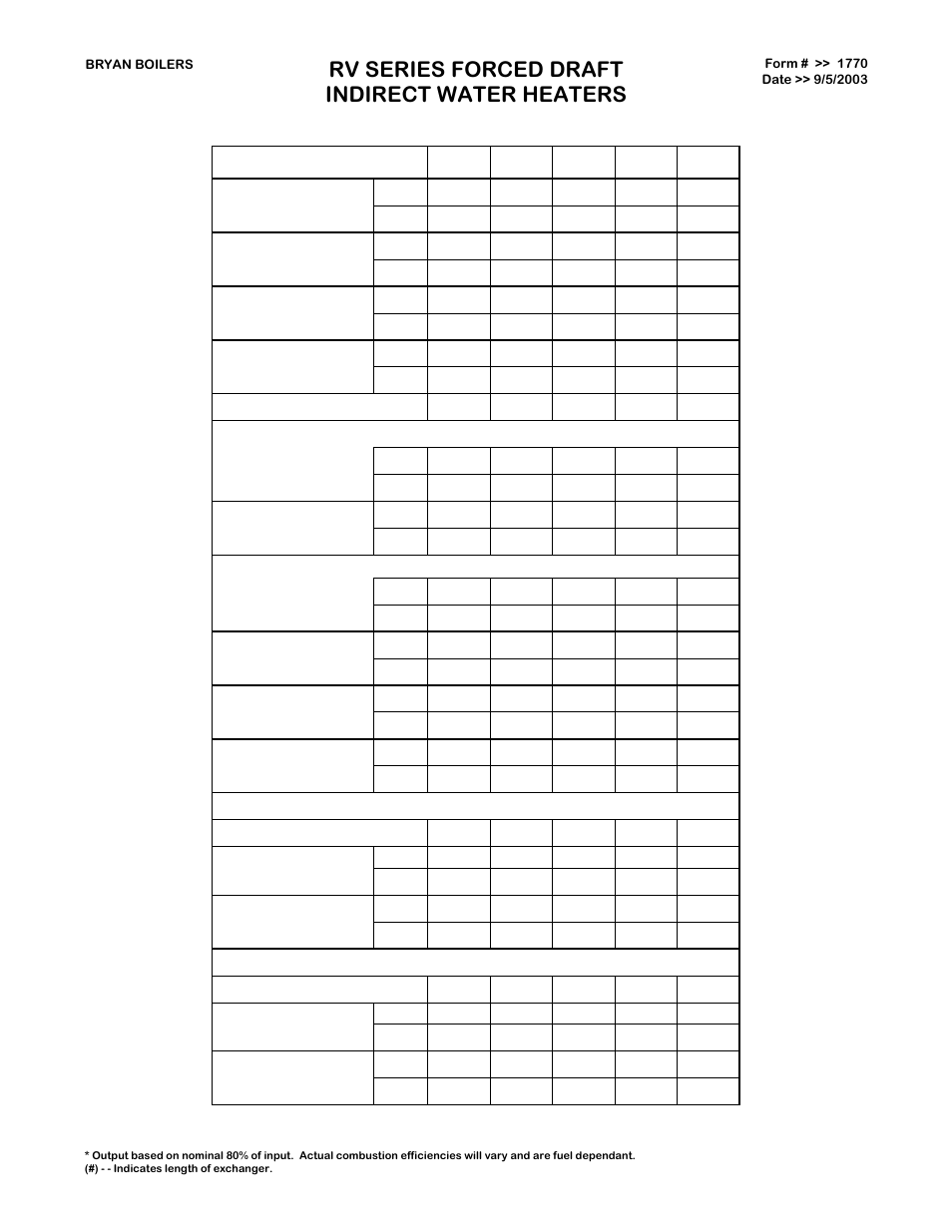 Rv series forced draft indirect water heaters | Bryan Boilers 1770 User Manual | Page 2 / 2