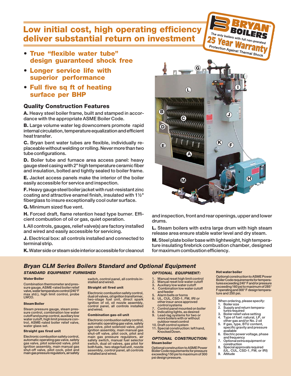 Quality construction features | Bryan Boilers CLM Series User Manual | Page 3 / 4