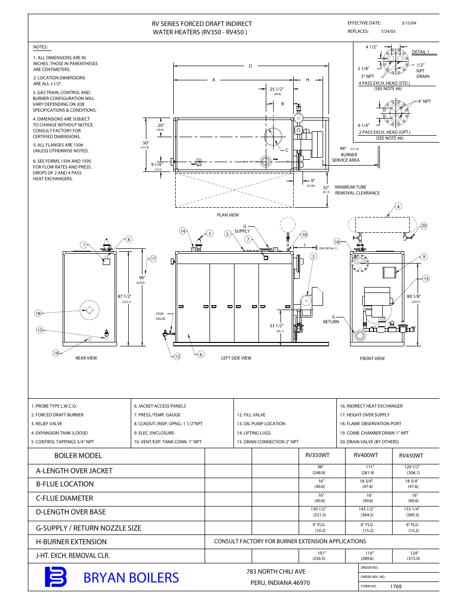 Bryan Boilers RV400 User Manual | 2 pages