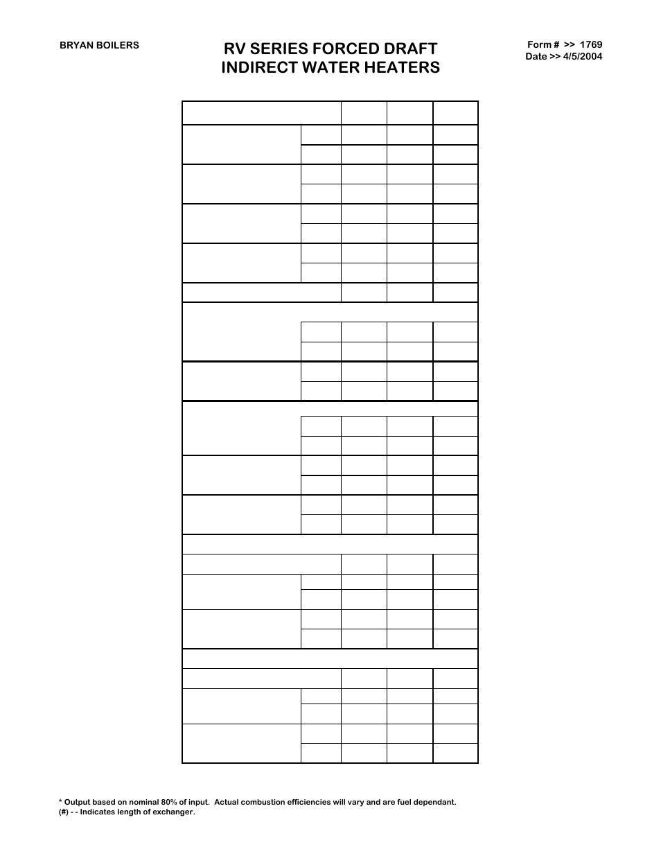 Rv series forced draft indirect water heaters | Bryan Boilers RV400 User Manual | Page 2 / 2