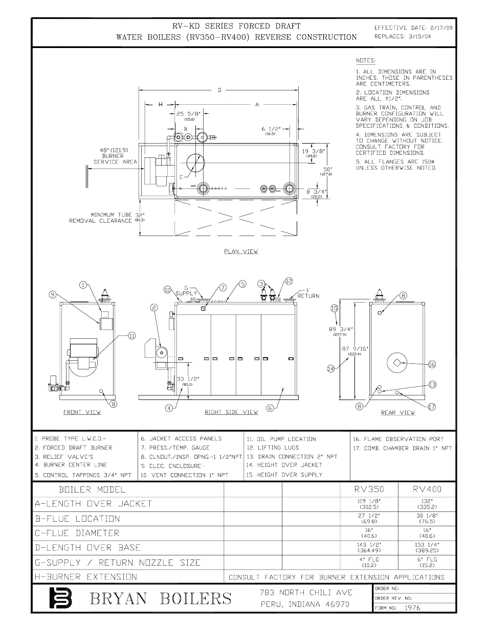 Bryan Boilers RV350 User Manual | 2 pages