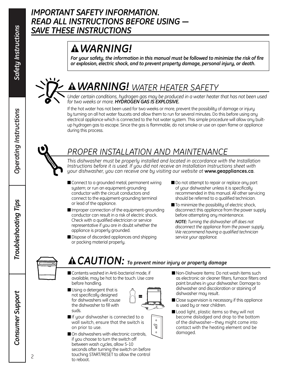 Warning, Warning! caution | Beaumark 165D4700P348 User Manual | Page 2 / 20