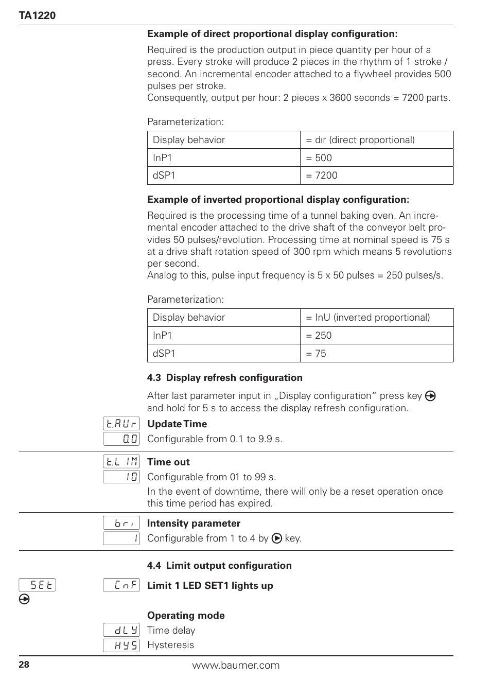 Baumer TA1220 User Manual | Page 28 / 48