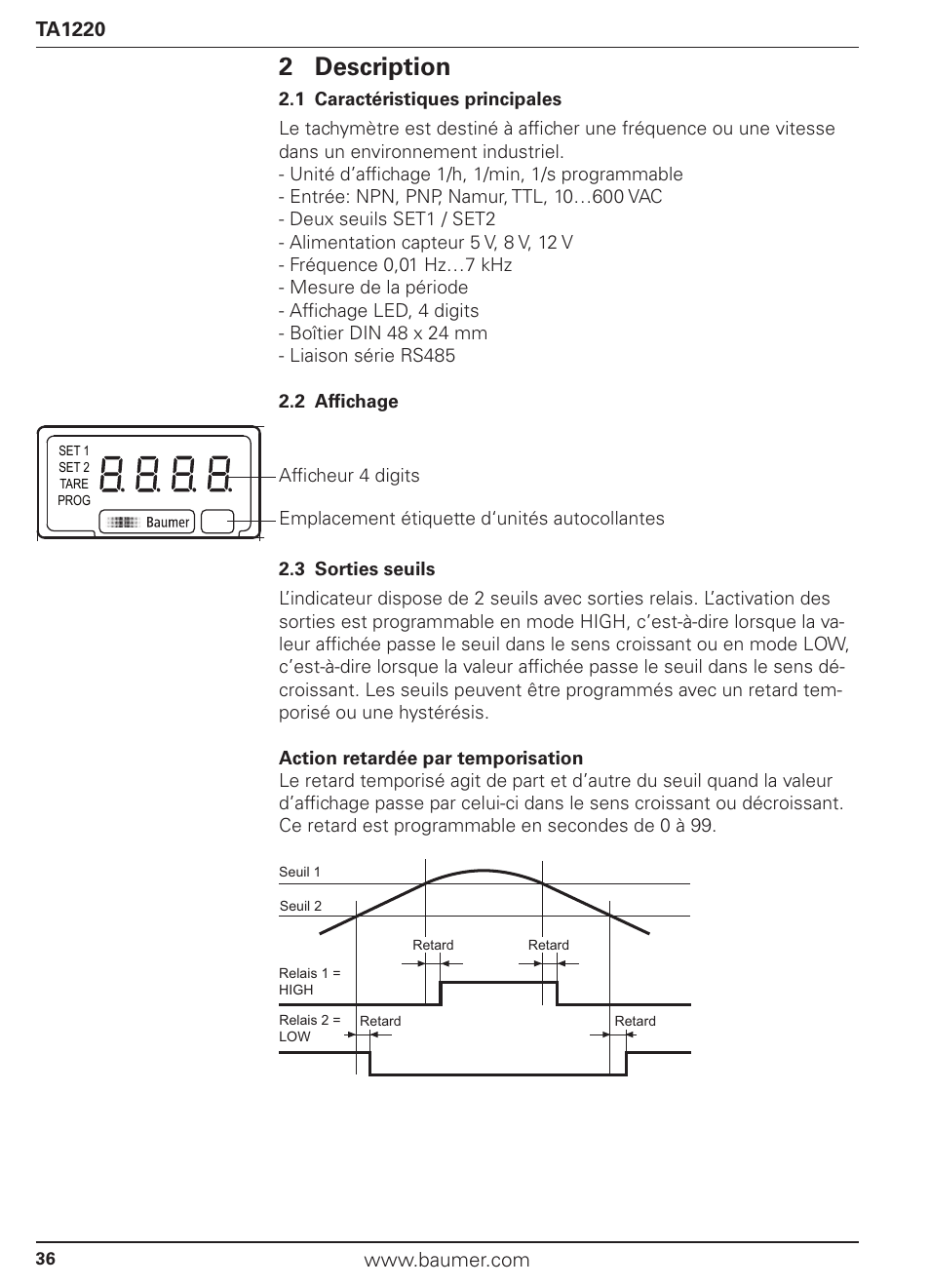 2 description | Baumer TA1220 User Manual | Page 36 / 48