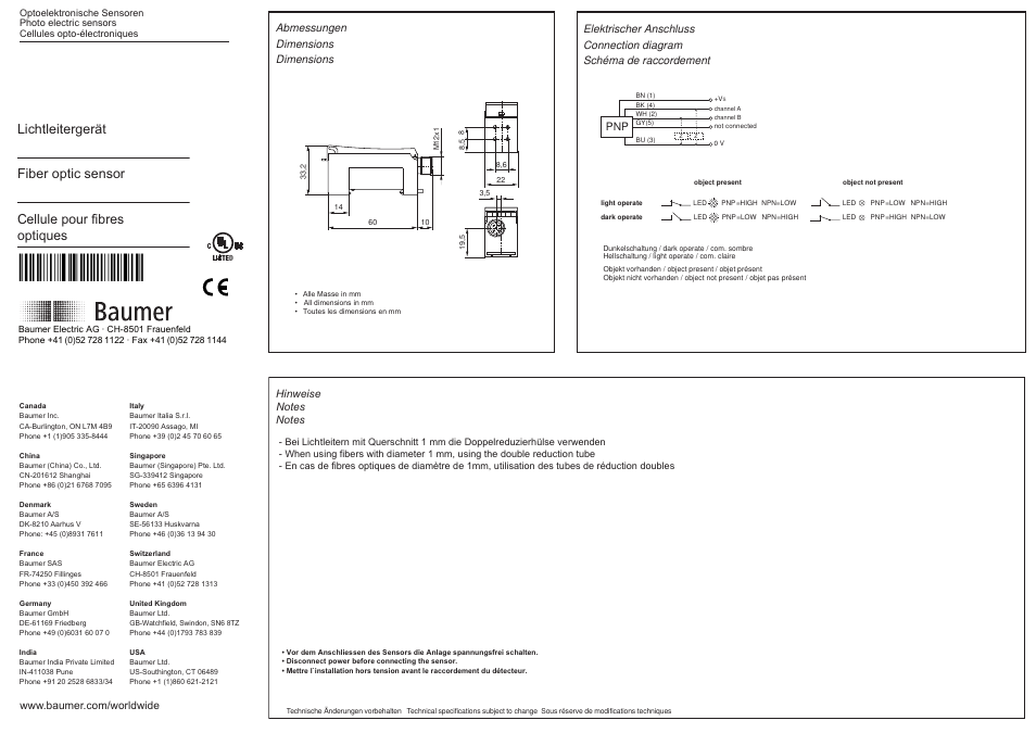 Baumer FVDK 22P6101/S14C User Manual | 2 pages