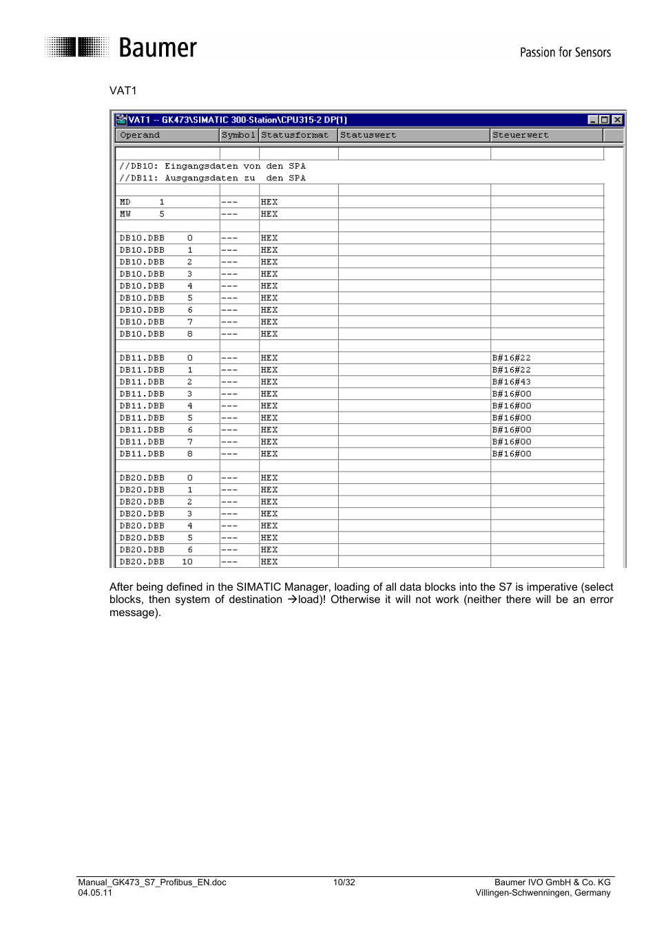 Baumer GK473 User Manual | Page 10 / 32