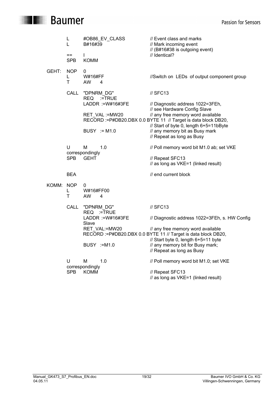 Baumer GK473 User Manual | Page 19 / 32