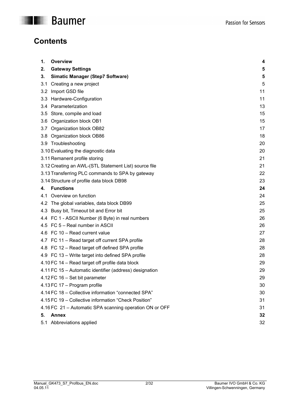 Baumer GK473 User Manual | Page 2 / 32