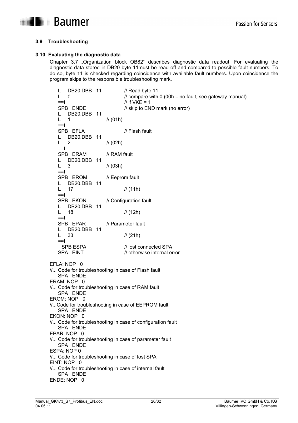 Baumer GK473 User Manual | Page 20 / 32