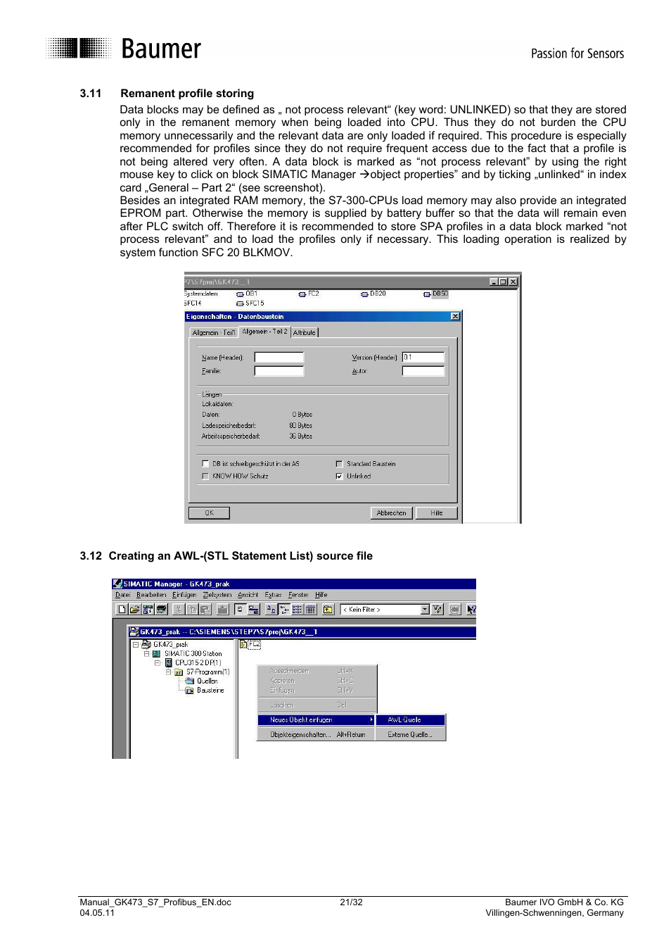 Baumer GK473 User Manual | Page 21 / 32