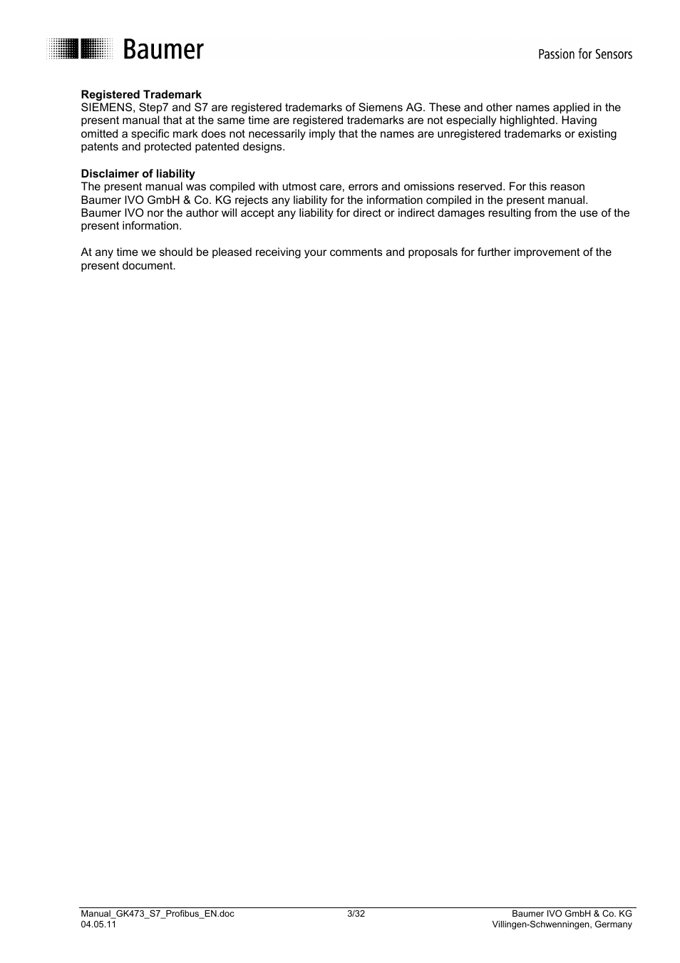 Baumer GK473 User Manual | Page 3 / 32