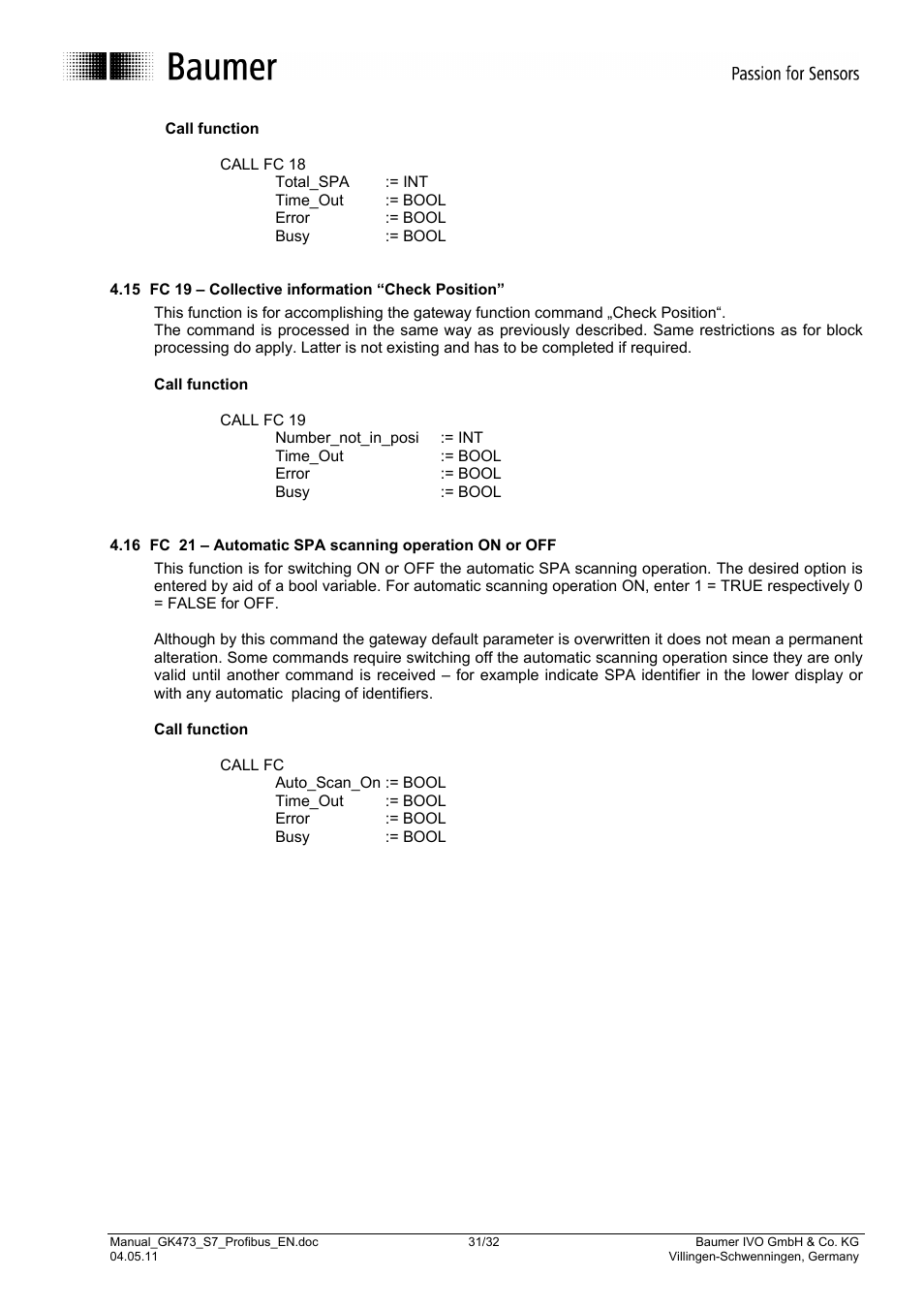 Baumer GK473 User Manual | Page 31 / 32