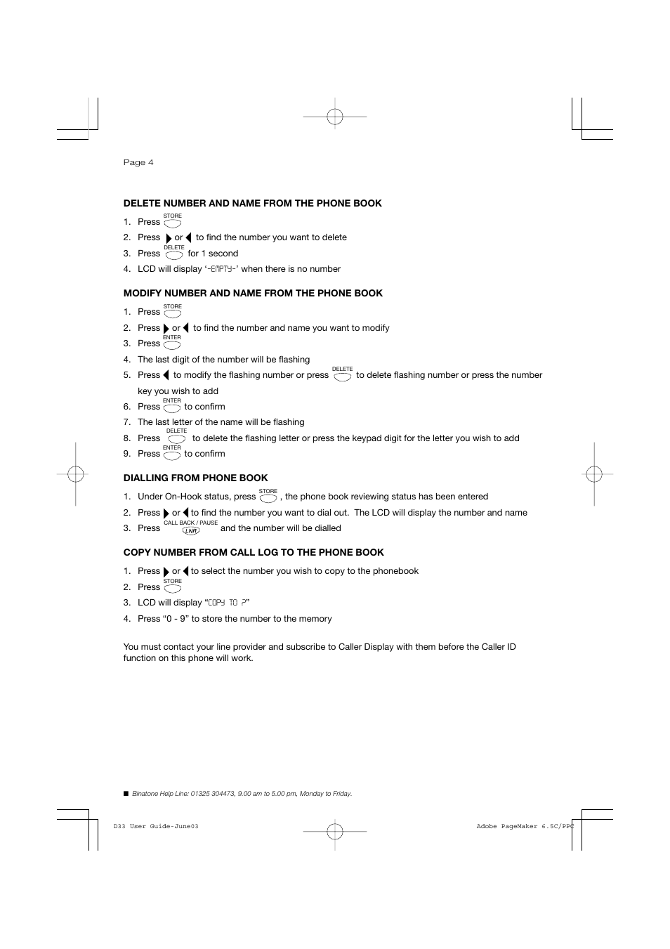 Binatone D33 User Manual | Page 4 / 8