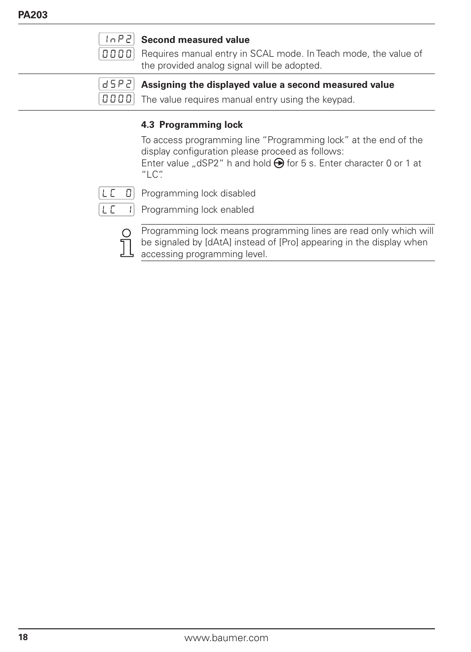 Baumer PA203 User Manual | Page 18 / 30