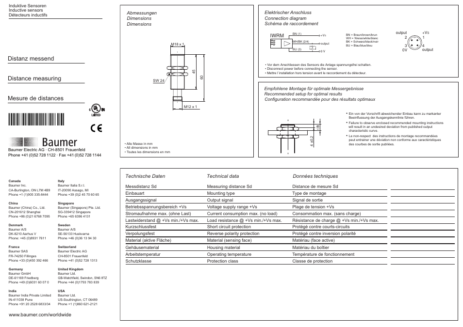 Baumer IWRM 18U9704/S14 User Manual | 2 pages