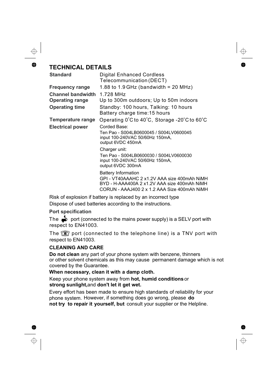 Binatone SPEAKEASY COMBO 2005 TRIPLE User Manual | Page 2 / 36